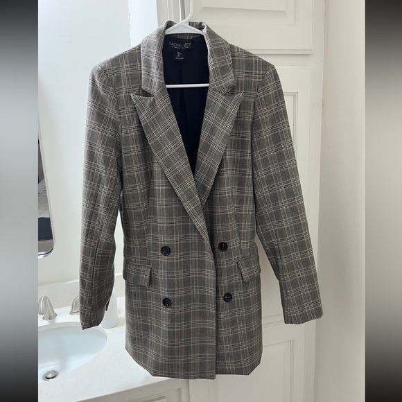 Rachel Zoe Gray Plaid Blazer - Picture 1 of 2